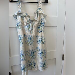 Blue and white silk dress. Size M